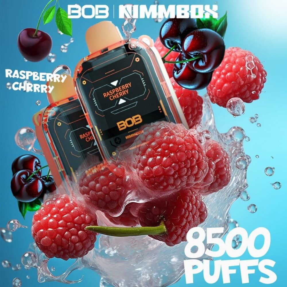 BOB NIMMBOX Raspberry Cherry 8500 Puffs 20 Nicotine نيم بوكس راسبيري شيري 8500 سحبة 20 نيكوتين من هلا فيب
